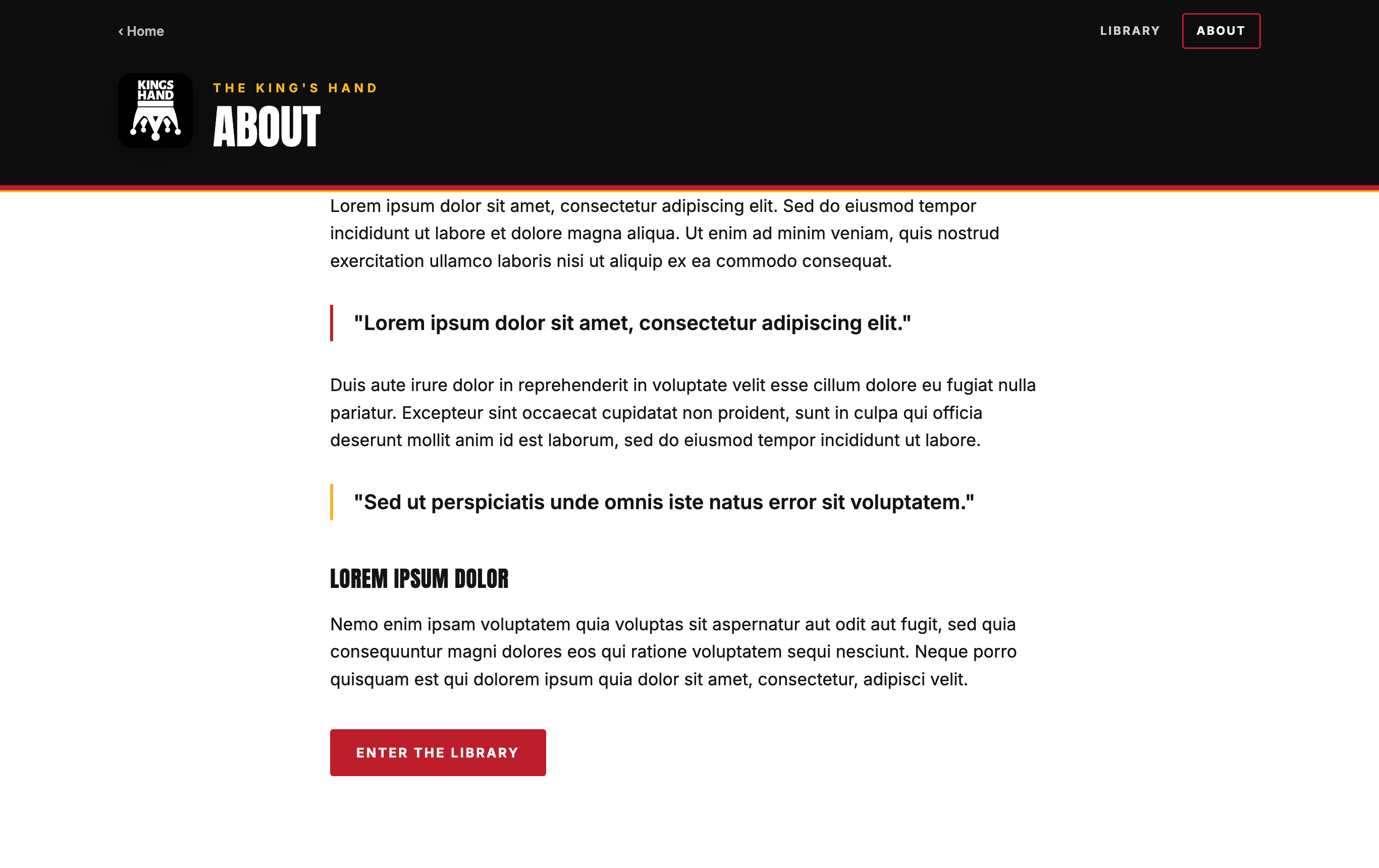 The About page